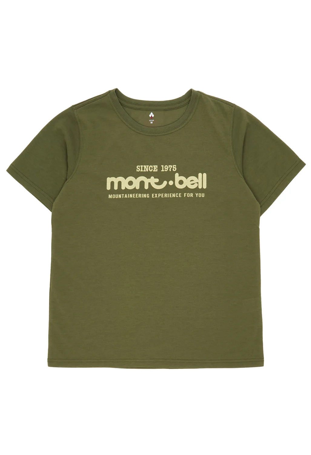Montbell 50th Anniversary Women's Wickron Classic Montbell Logo T-Shirt - Khaki