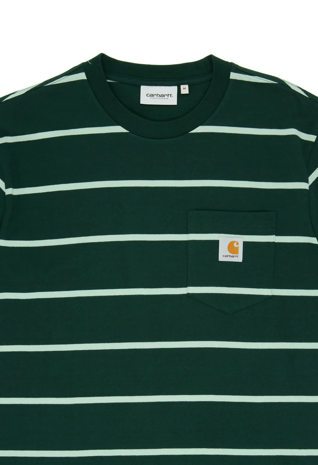 Carhartt WIP Aiken Pocket T-Shirt - Aiken Stripe / Conifer - Image 3