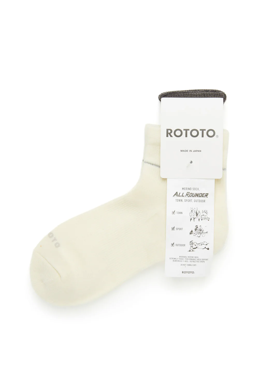Rototo Allrounder Merino Ankle Socks - Off White - Image 2