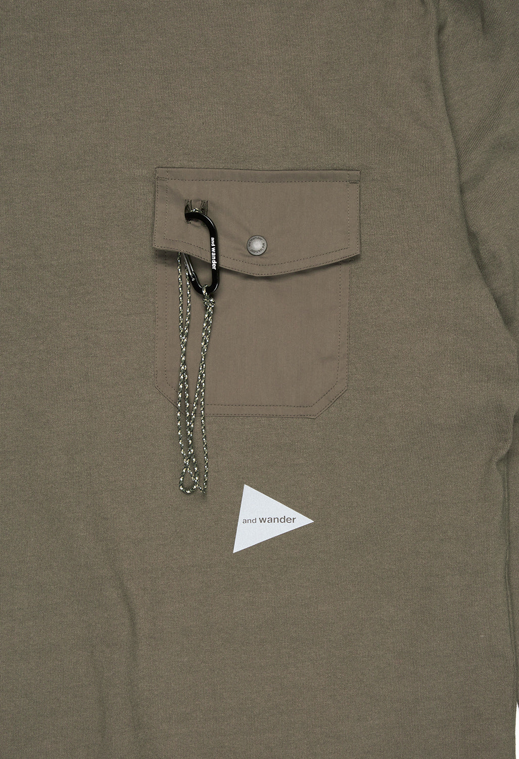 and wander Men's Heavy Cotton Pocket Long Sleeved Tee - Dark Beige - Image 4