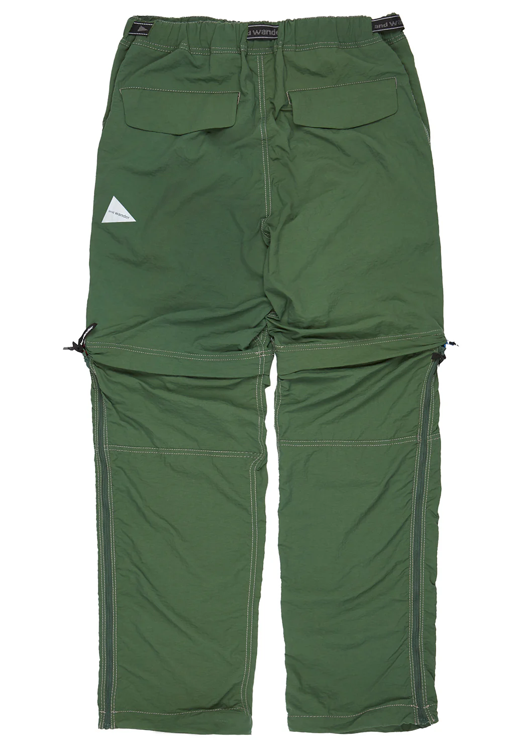and wander Men's Ny Taffeta Hiker 2 Way Pants - Dark Green - Image 2