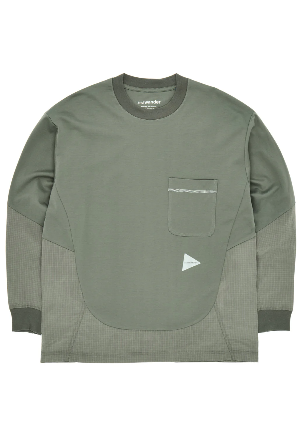 and wander Men's Combi Long Sleeve Tee - Grey