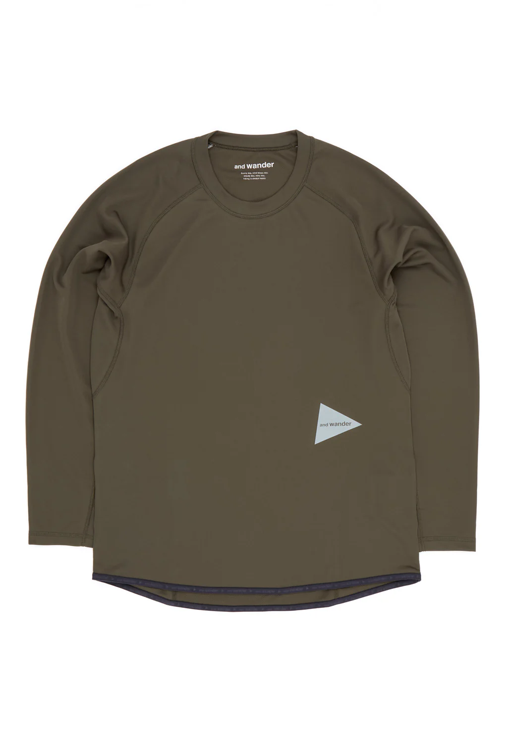 and wander Men's Dry Jersey Raglan Long Sleeve Tee - Khaki