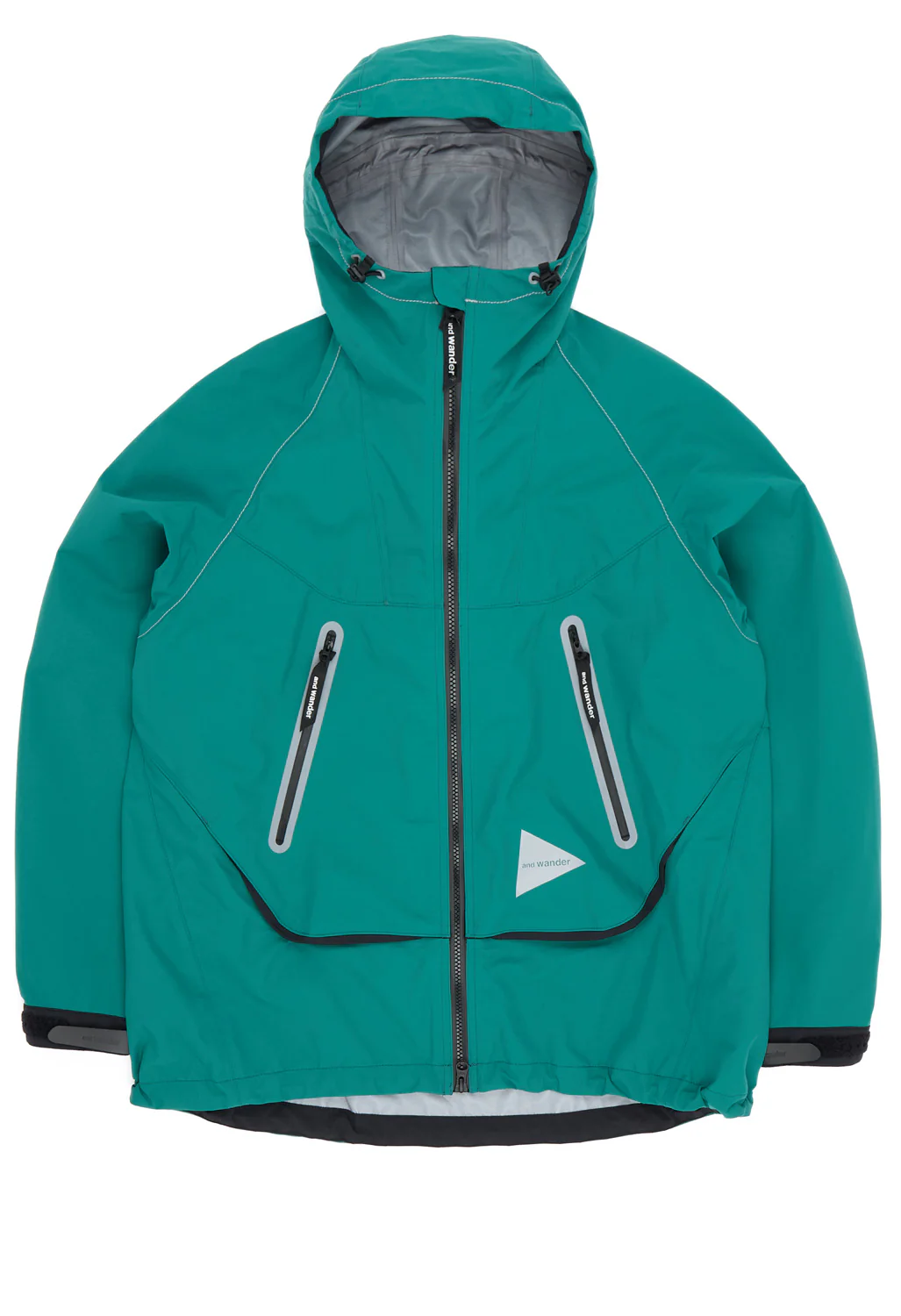 and wander Men's Loose Fitting Rain Jacket - Blue Green