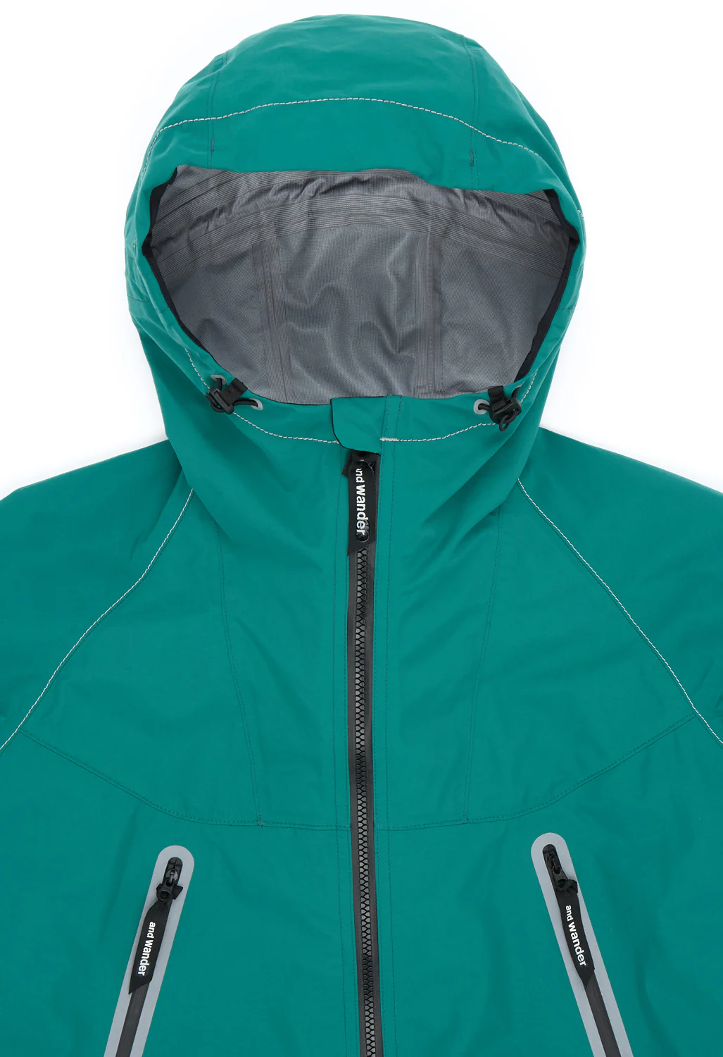 and wander Men's Loose Fitting Rain Jacket - Blue Green - Image 3