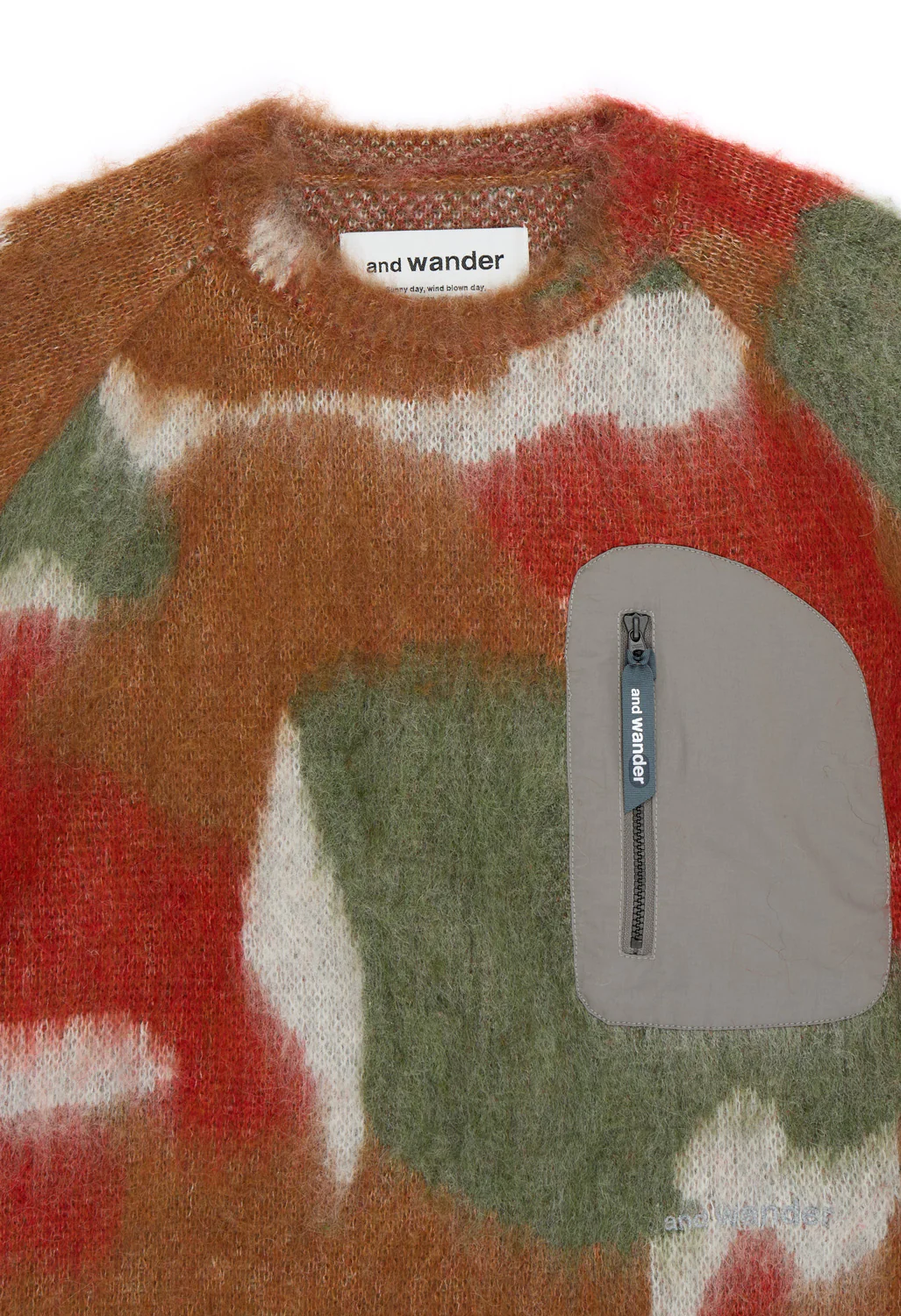 and wander Men's Mix Colour Shaggy Knit Sweater - Brown Mix - Image 3