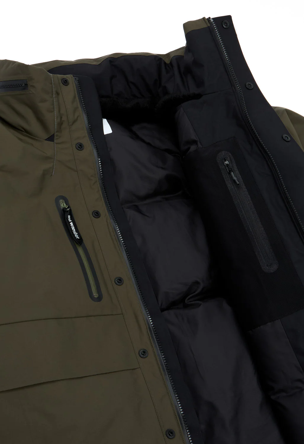 and wander Men's Rain Proof Down Jacket - Dark Khaki - Image 6