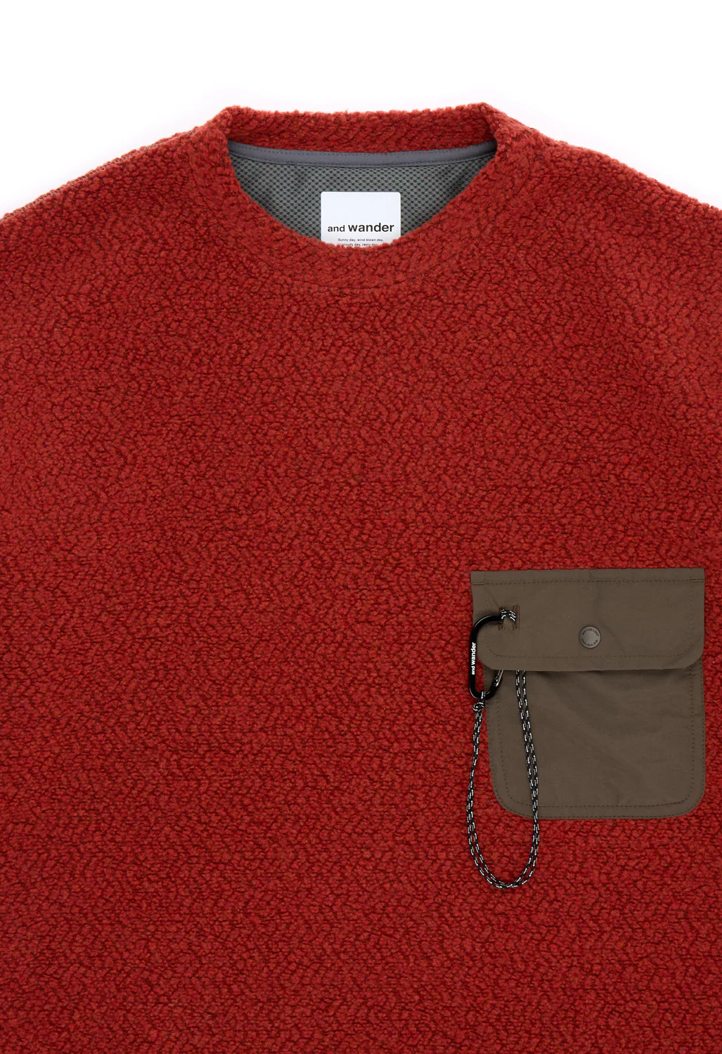 and wander Men's Re Wool JQ Crew Neck Sweatshirt - Red - Image 3