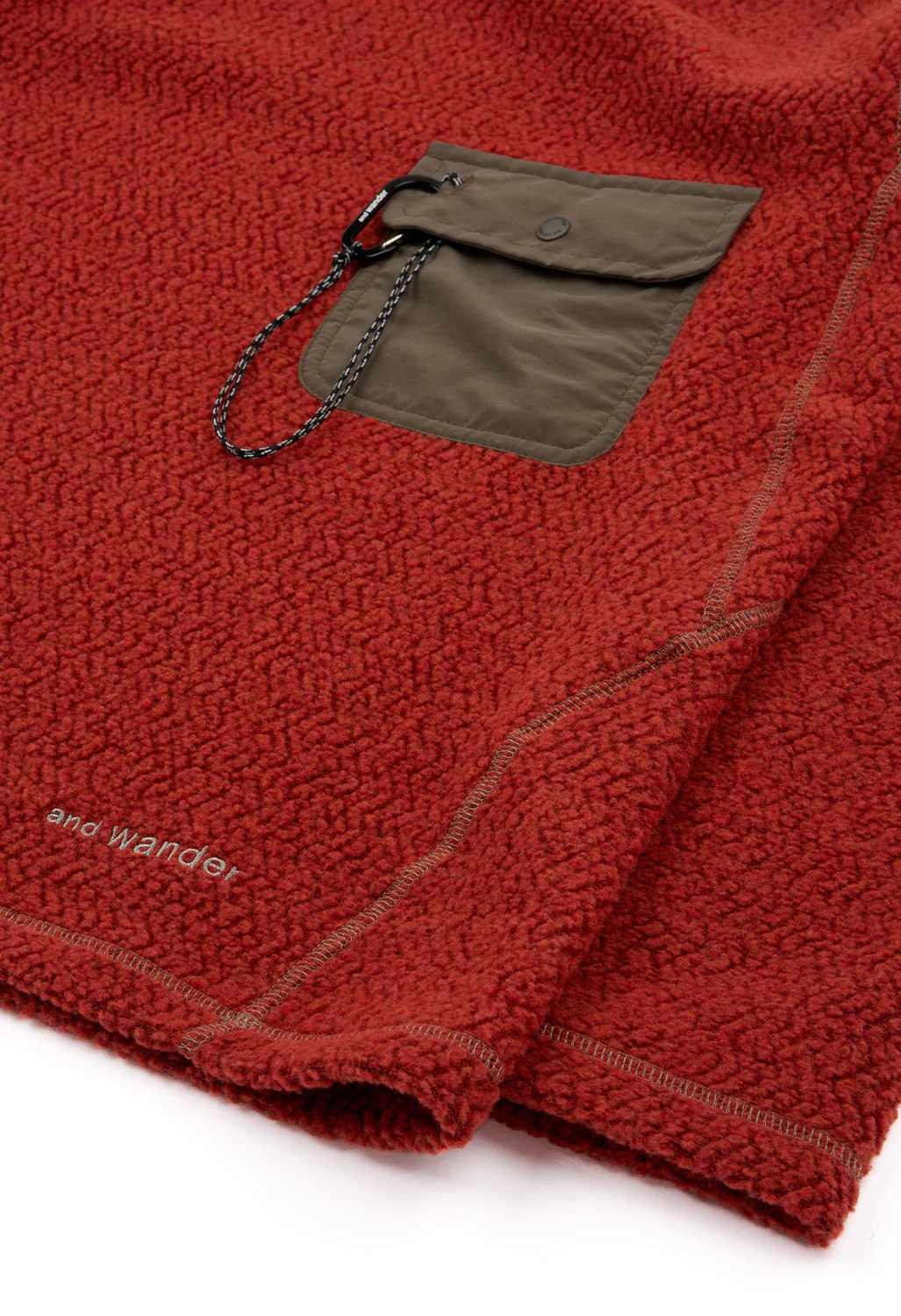 and wander Men's Re Wool JQ Crew Neck Sweatshirt - Red - Image 5