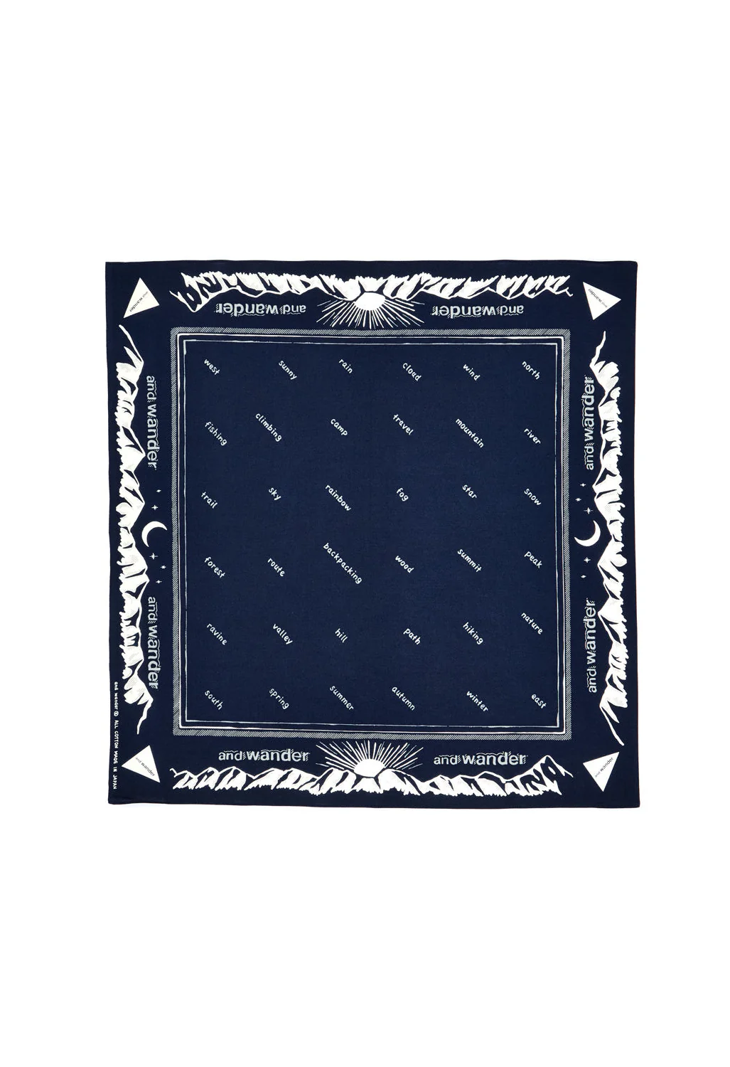 and wander Reflective Words Bandana - Navy