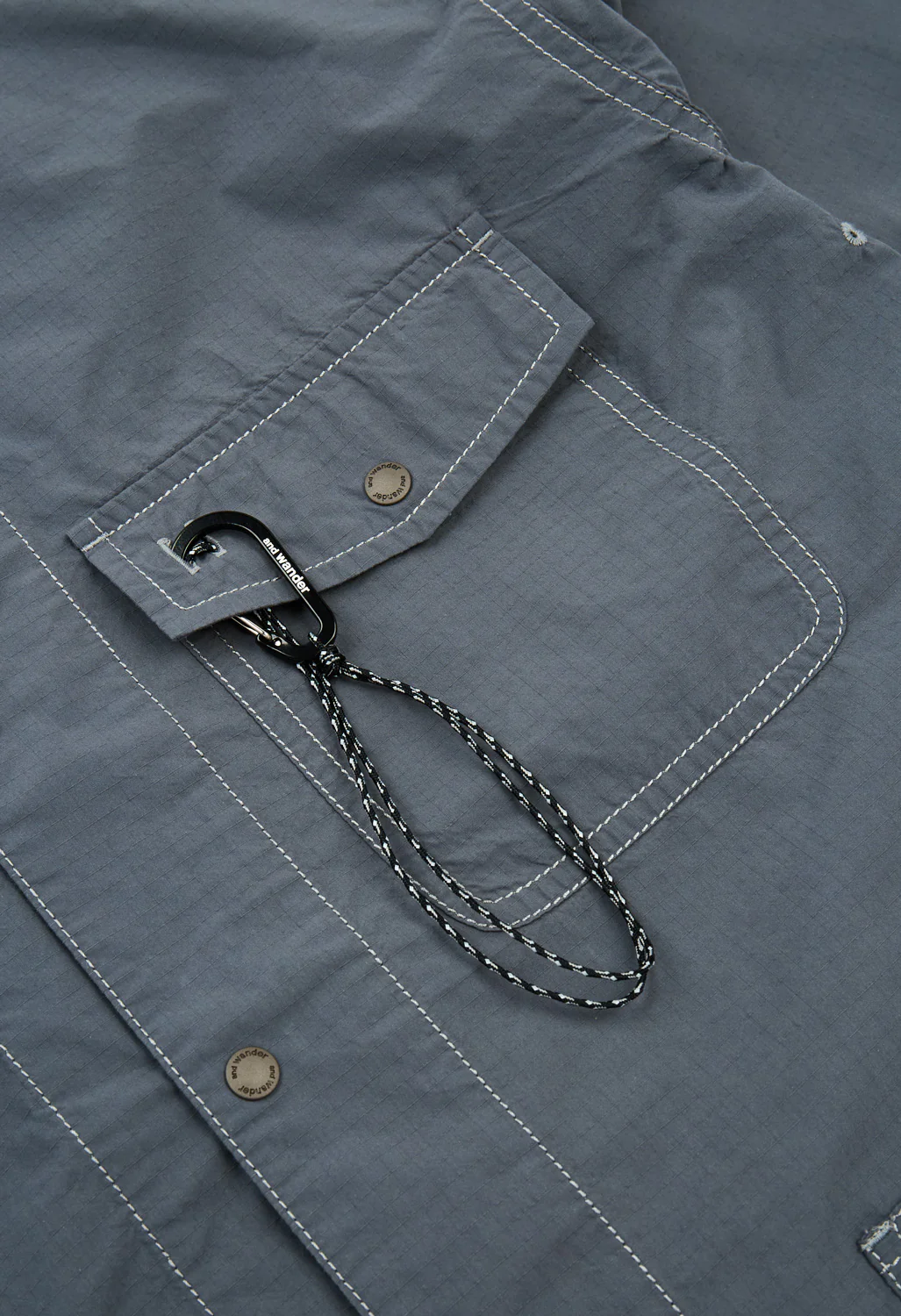 and wander Women's Cordura Cotton Rip Shirt Jacket - Grey - Image 4