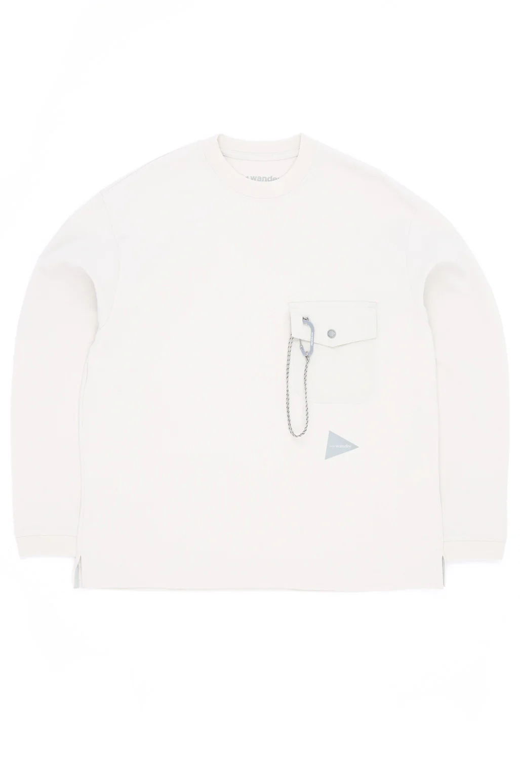 and wander Women's Heavy Cotton Pocket Long Sleeve Tee - Light Grey