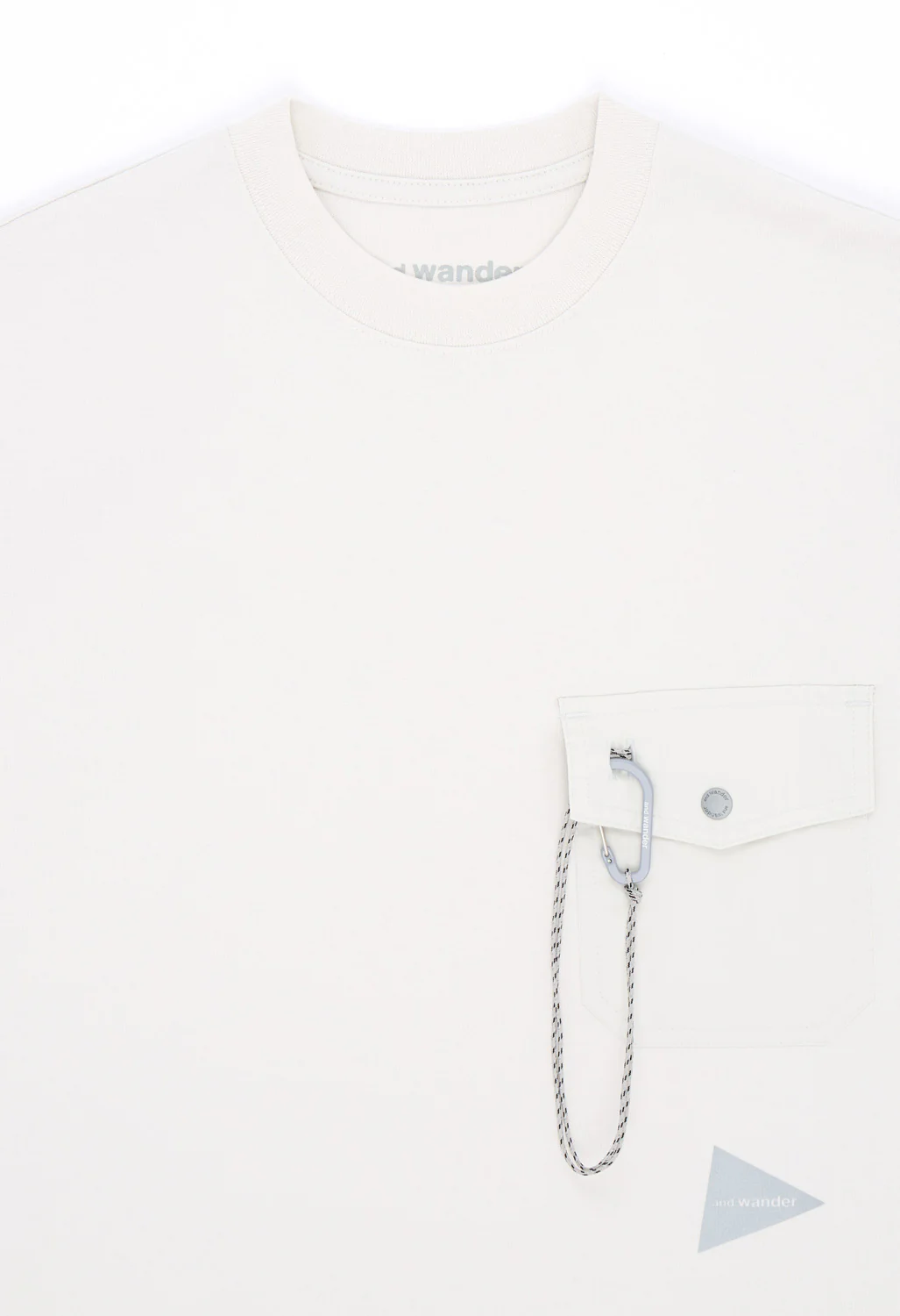 and wander Women's Heavy Cotton Pocket Long Sleeve Tee - Light Grey - Image 3
