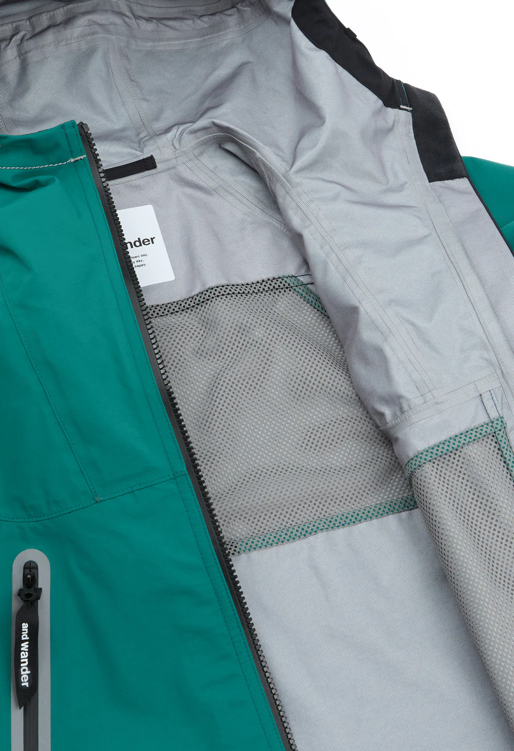 and wander Women's Loose Fitting Rain Jacket - Blue Green - Image 4