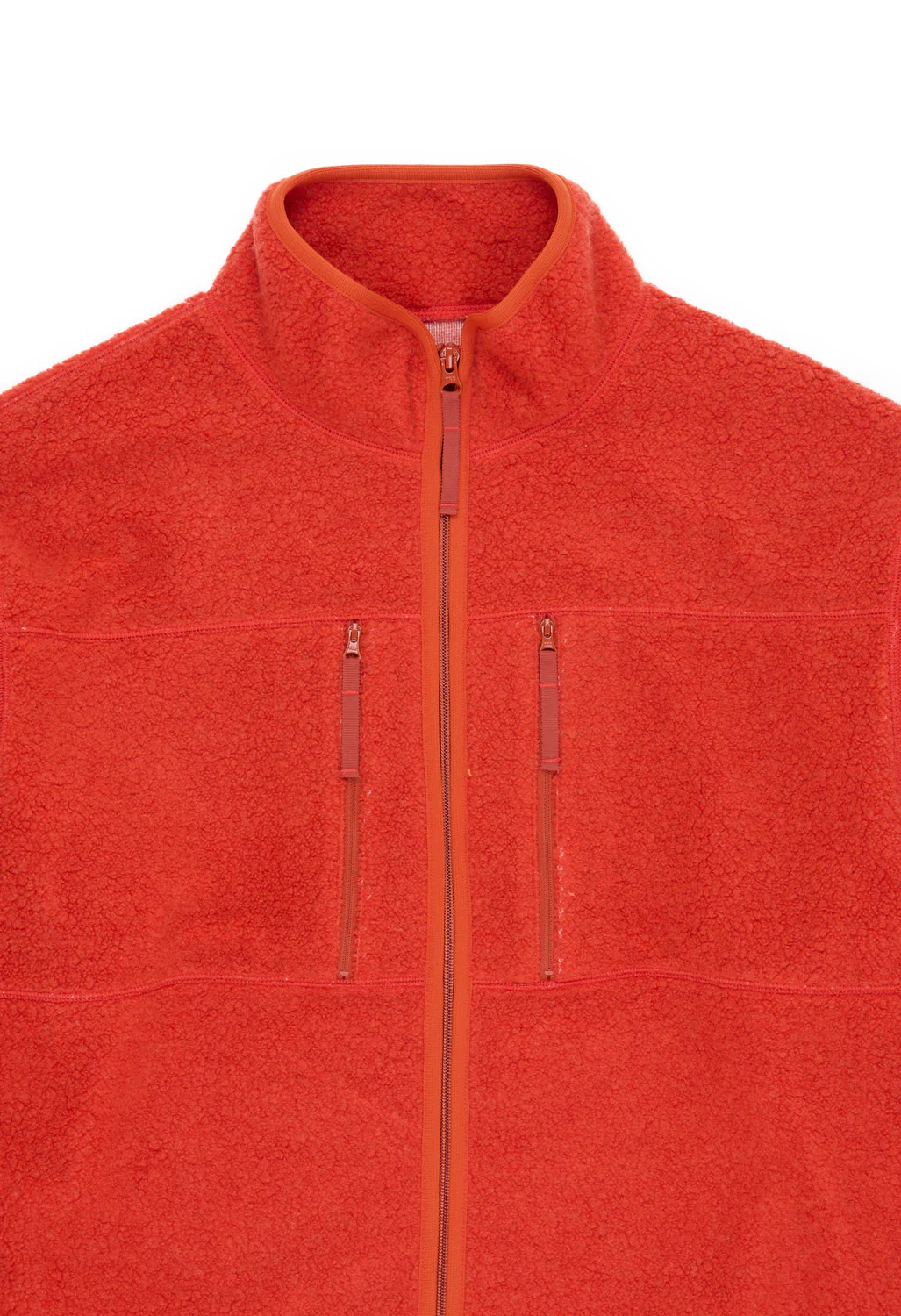 Pilgrim Surf + Supply Antonio Wool Zip Up - Orange - Image 3