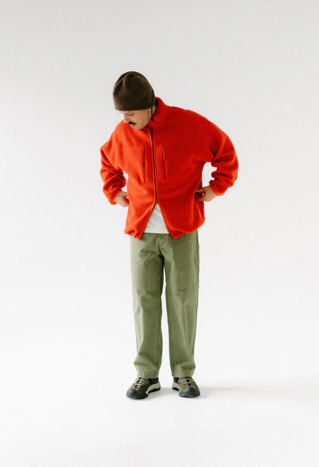 Pilgrim Surf + Supply Antonio Wool Zip Up - Orange - Image 8