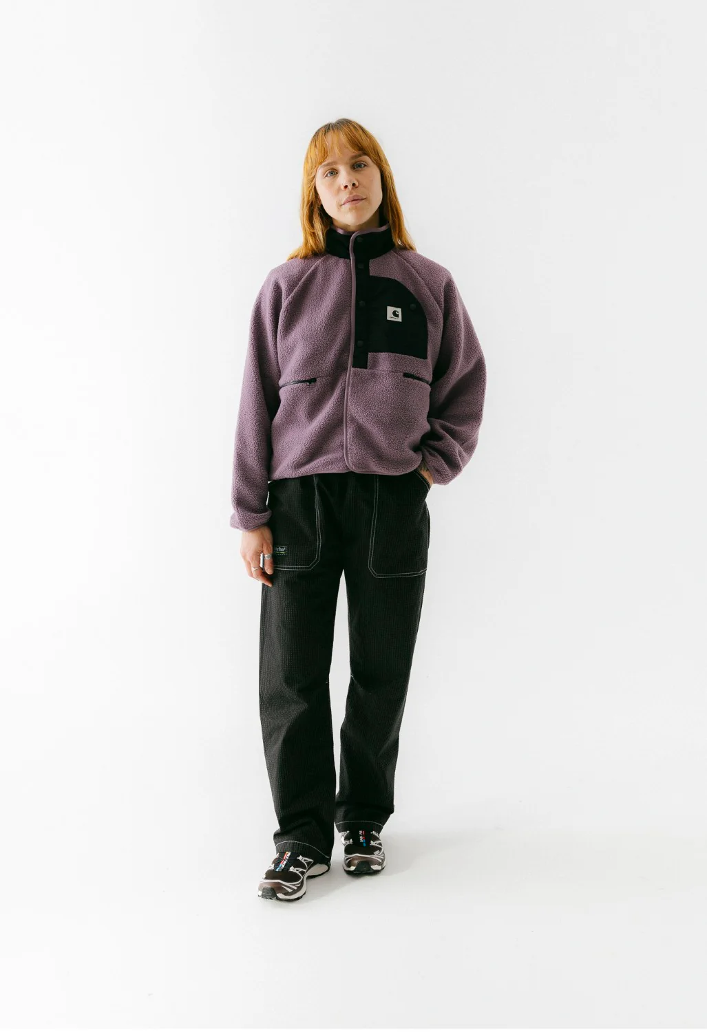 Carhartt WIP Women's Flynn Fleece Jacket - Phlox / Black - Image 7