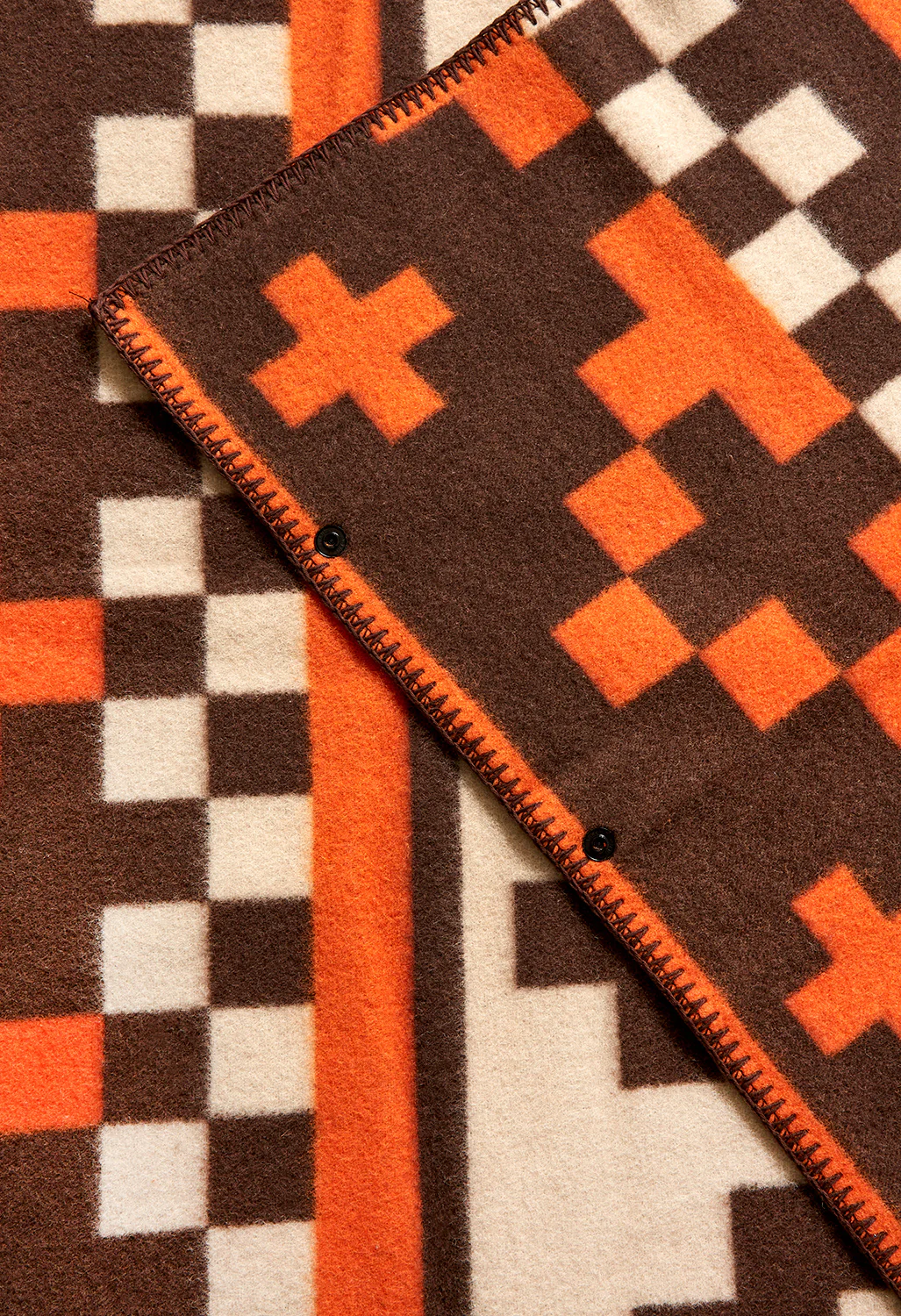 Nanga Checker and Cross Folk Blanket - Orange - Image 3
