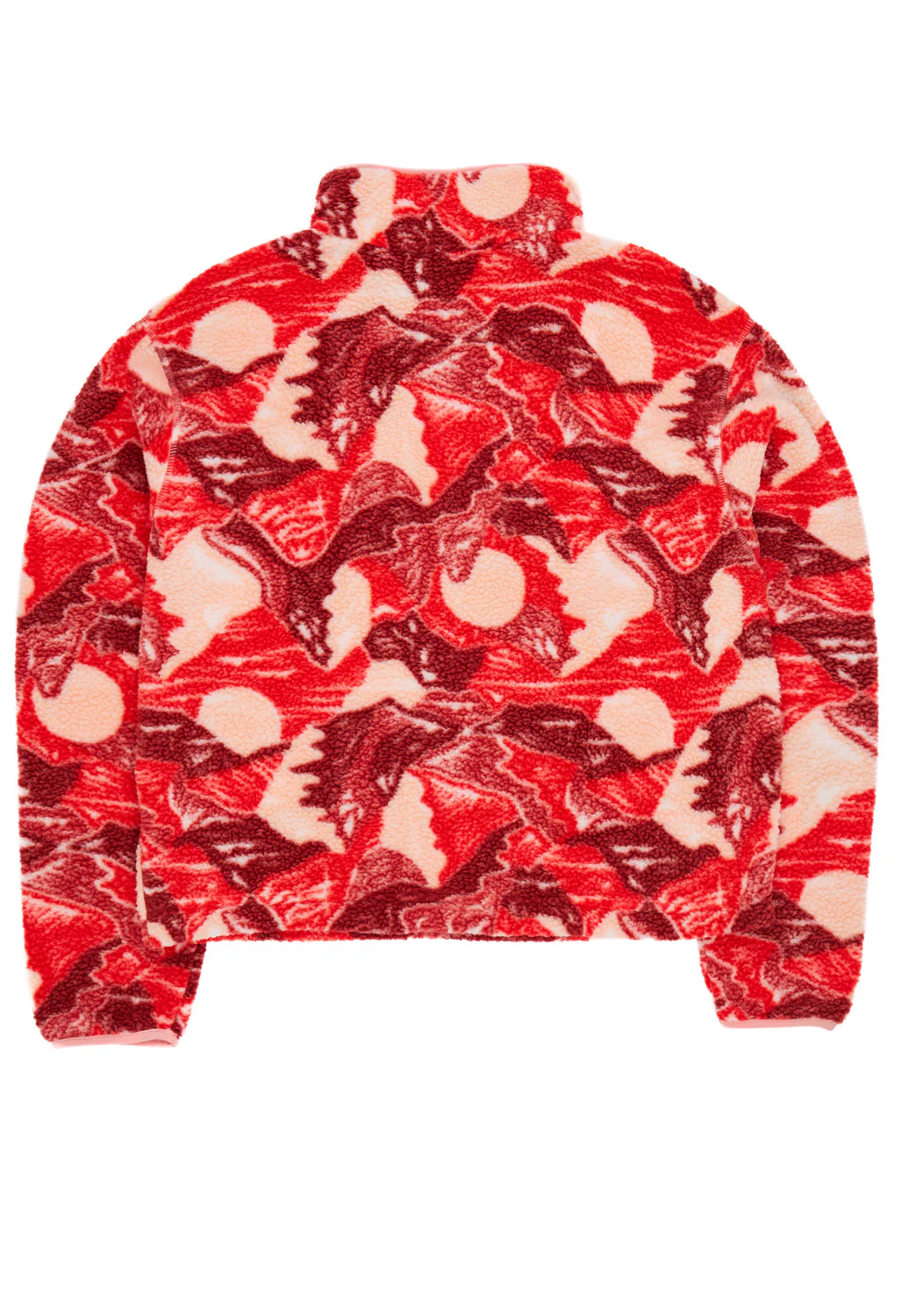 Columbia Women's Helvetia II Printed Cropped Half Snap Fleece - Poppy Red / Sunscape - Image 2