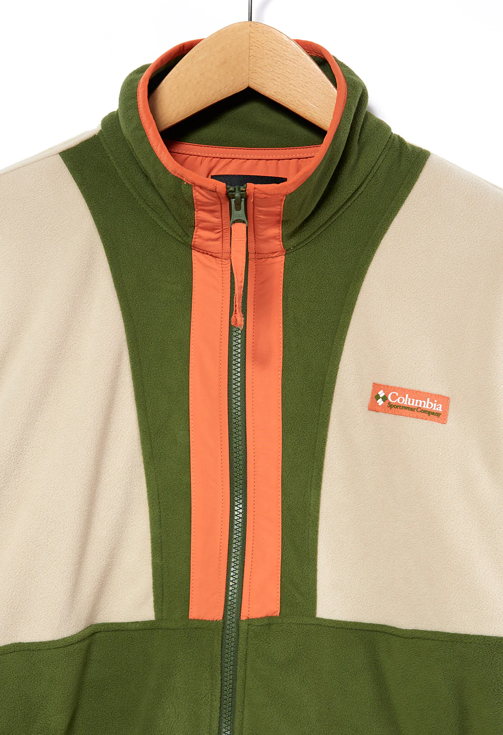 Columbia Men's Back Bowl Fleece Lightweight - Ancient Fossil/Pesto/Dusty Orange - Image 3