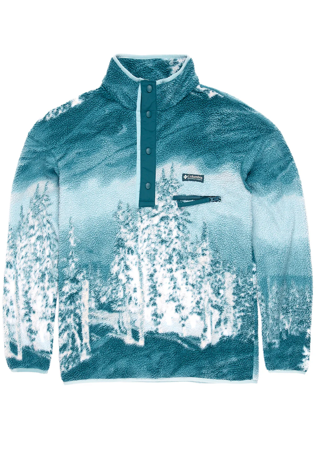 Columbia Men's Helvetia Half Snap Fleece - Night Wave Solar Ski Print - Image 2