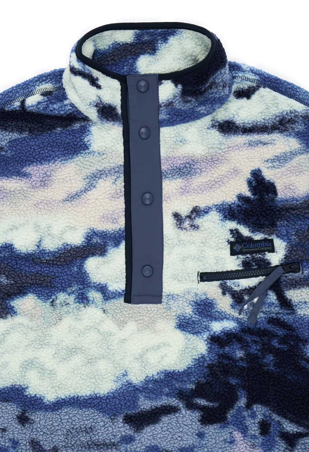 Columbia Men's Helvetia II Printed Half Snap Fleece - Collegiate Navy / Dreaming - Image 3
