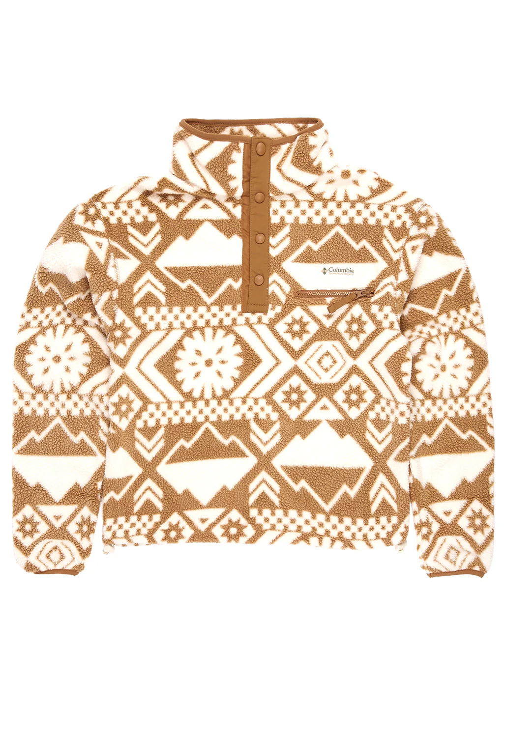 Columbia Women's Helvetia Cropped Half Snap Fleece - Chalk Checkered Peaks
