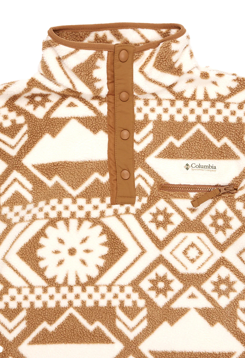 Columbia Women's Helvetia Cropped Half Snap Fleece - Chalk Checkered Peaks - Image 3