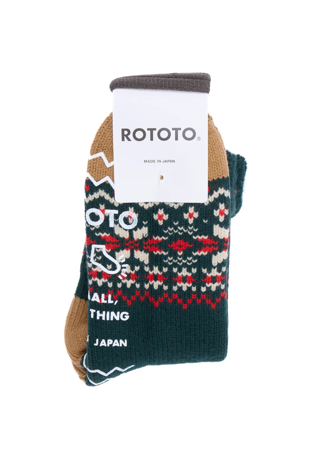 ROTOTO Comfy Room Snow Flake Socks - Forest Green - Image 2