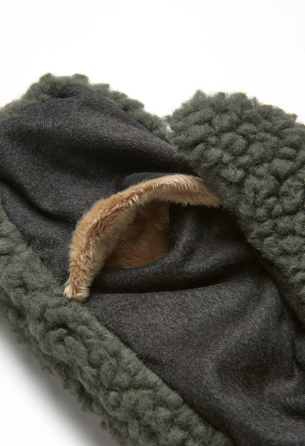 Elmer Deep Pile Mittens - Khaki - Image 2