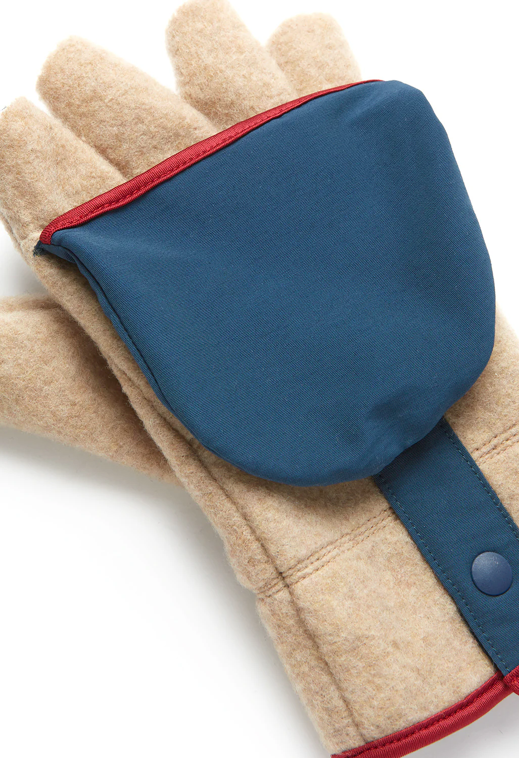 Elmer Recycled Wool Fleece Mitten Cover Gloves - Camel - Image 2