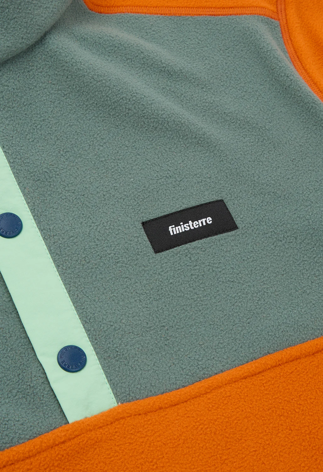 Finisterre Men's Axiom 1/4 Snap Fleece - Amber / Deep Sea - Image 4