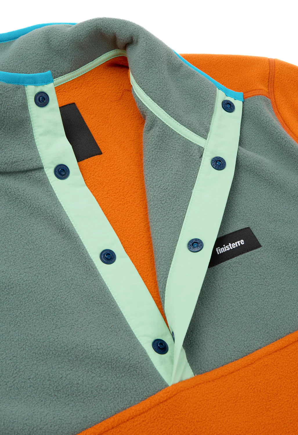 Finisterre Men's Axiom 1/4 Snap Fleece - Amber / Deep Sea - Image 5