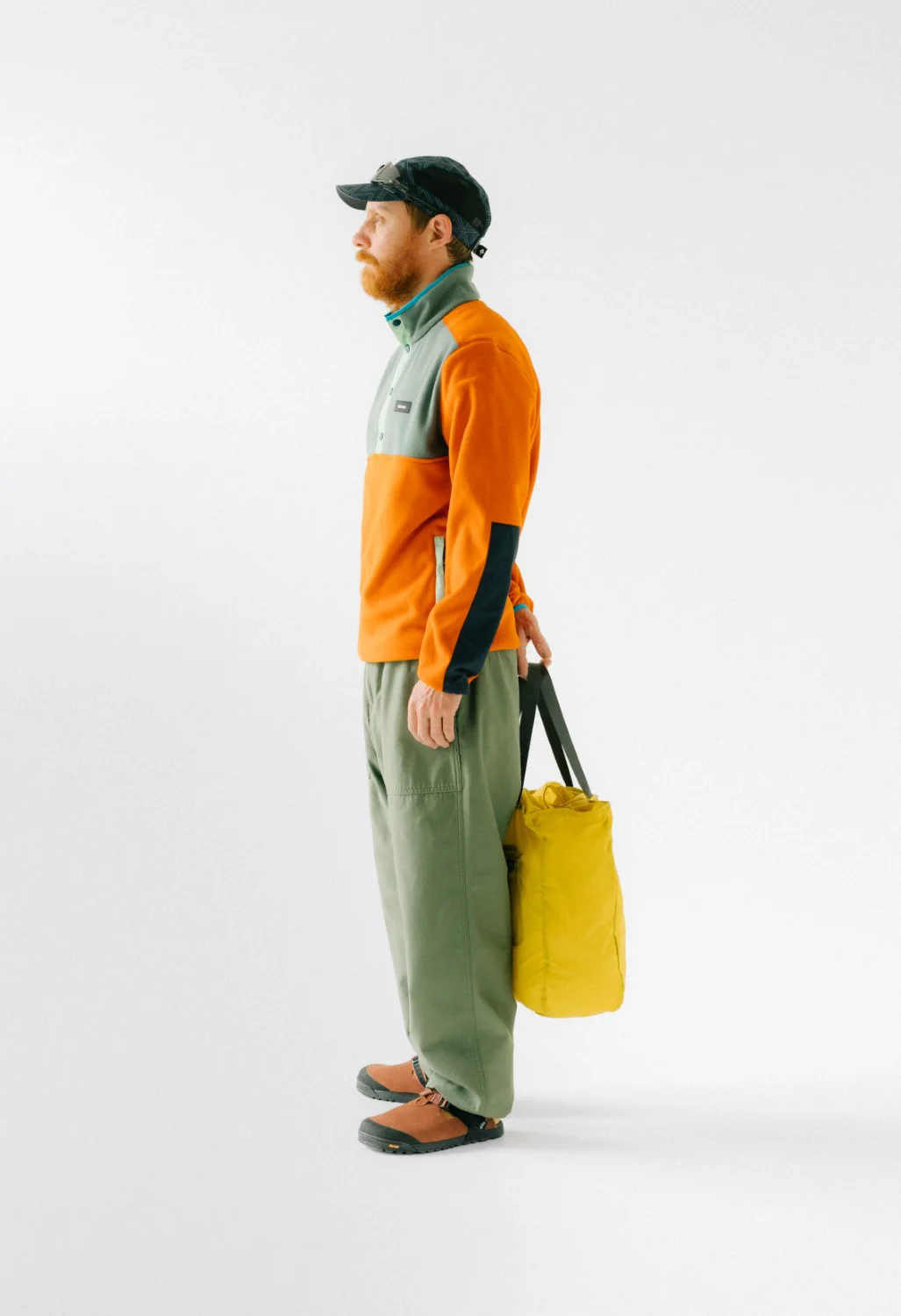 Finisterre Men's Axiom 1/4 Snap Fleece - Amber / Deep Sea - Image 8