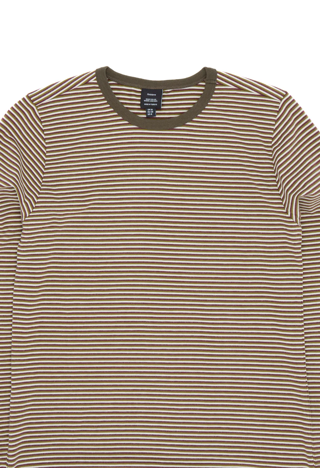 Finisterre Women's Eldon Stripe Long Sleeve Tee - Seagrass / Plum / Ecru - Image 3
