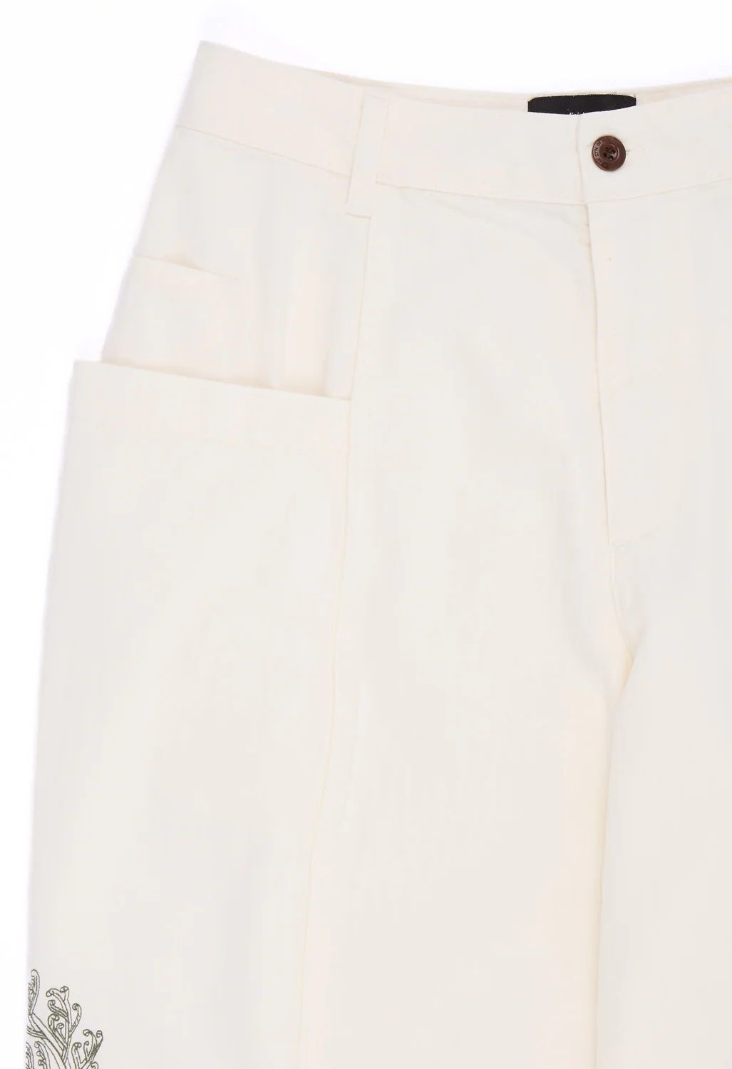 Finisterre Women's Floral Marine Croft Barrel Trousers - Ecru - Image 3