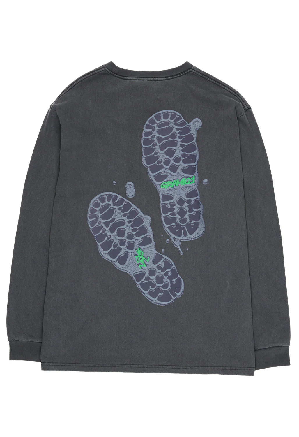Gramicci Footprints Long Sleeved Tee - Grey Pigment