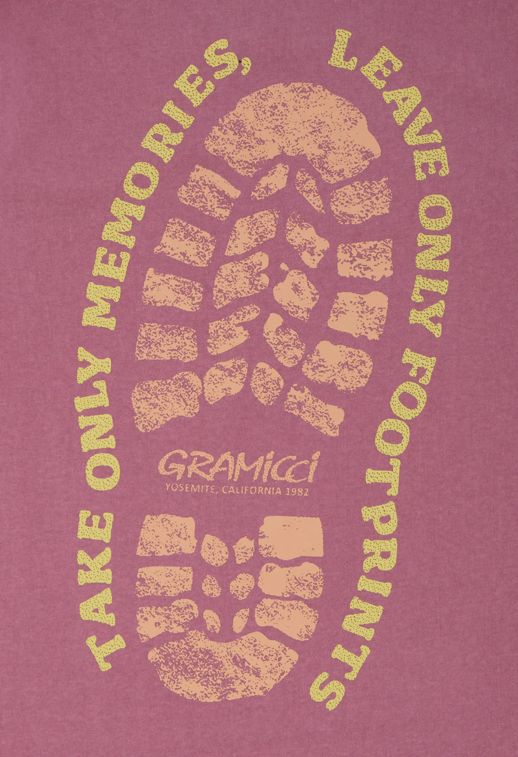Gramicci Footprints Tee Pigment Dyed - Red Pigment - Image 4