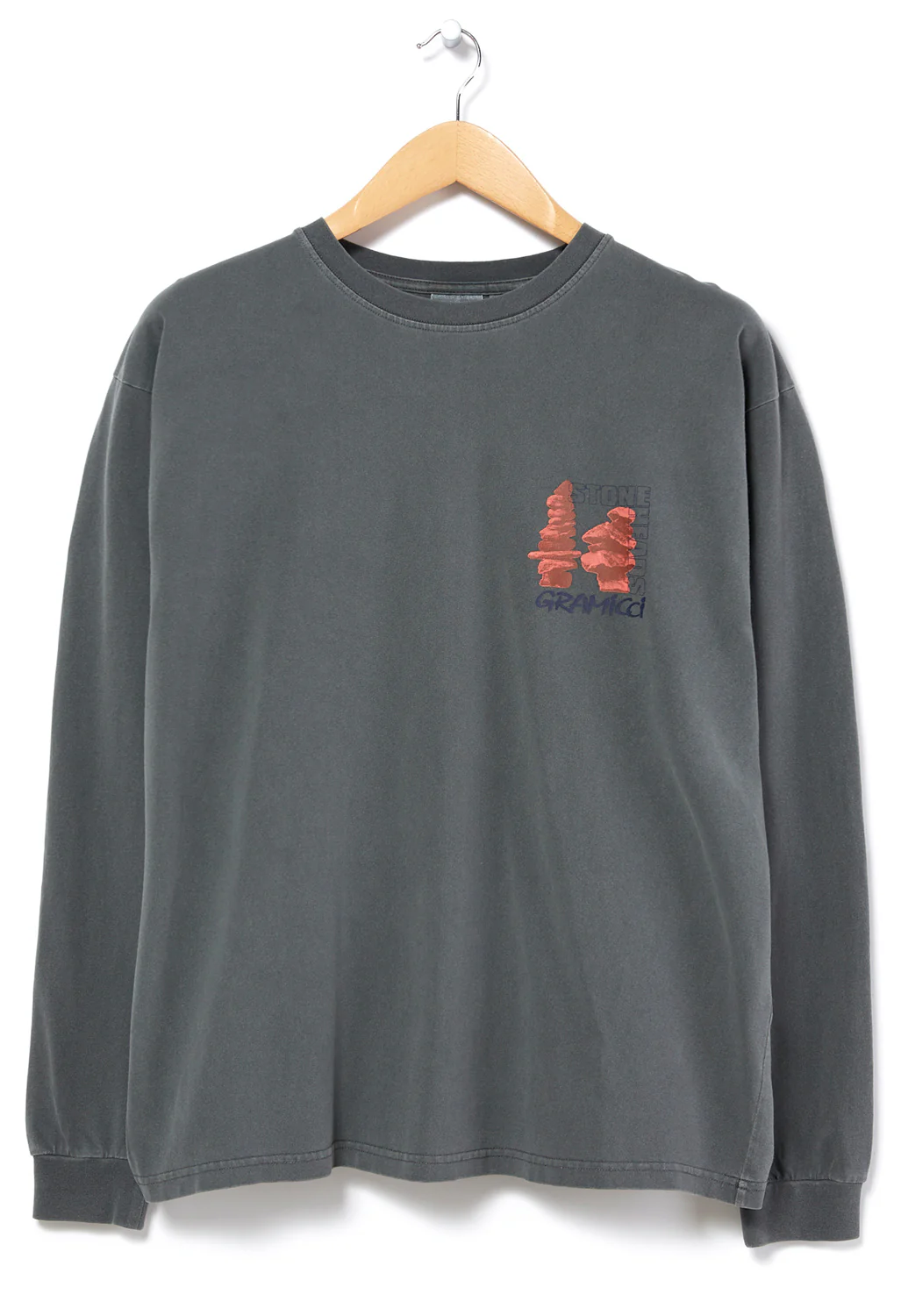 Gramicci Stoneheads Long Sleeved T-Shirt - Grey Pigment - Image 2