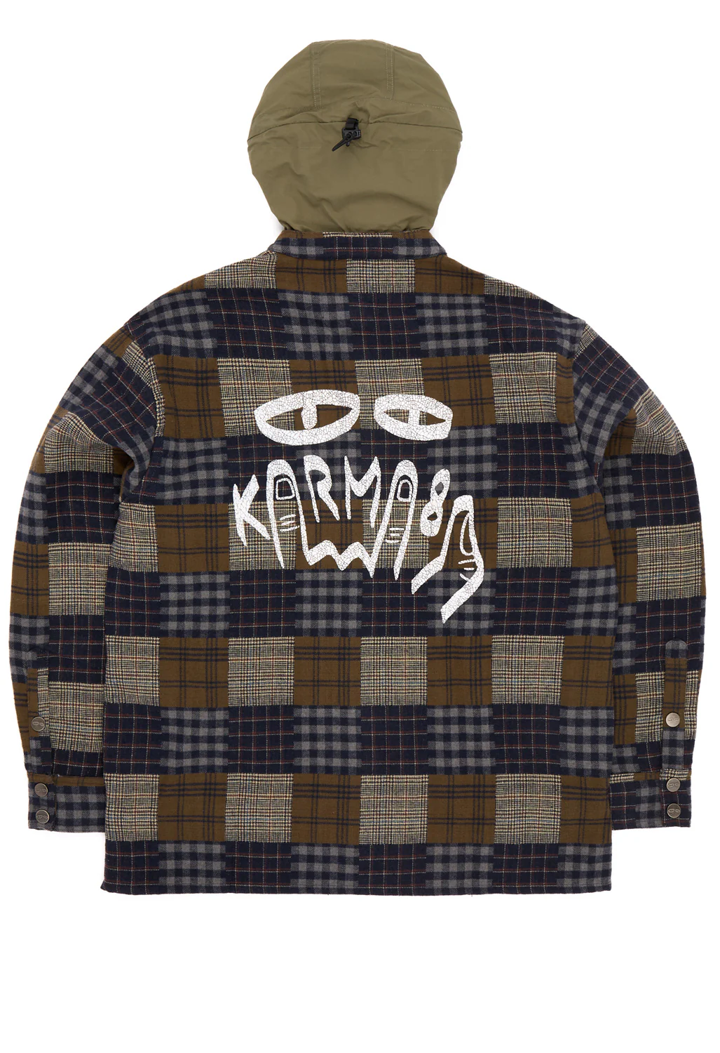 Karma8A Grip Hybrid Hooded Jacket - Khaki Green - Image 2