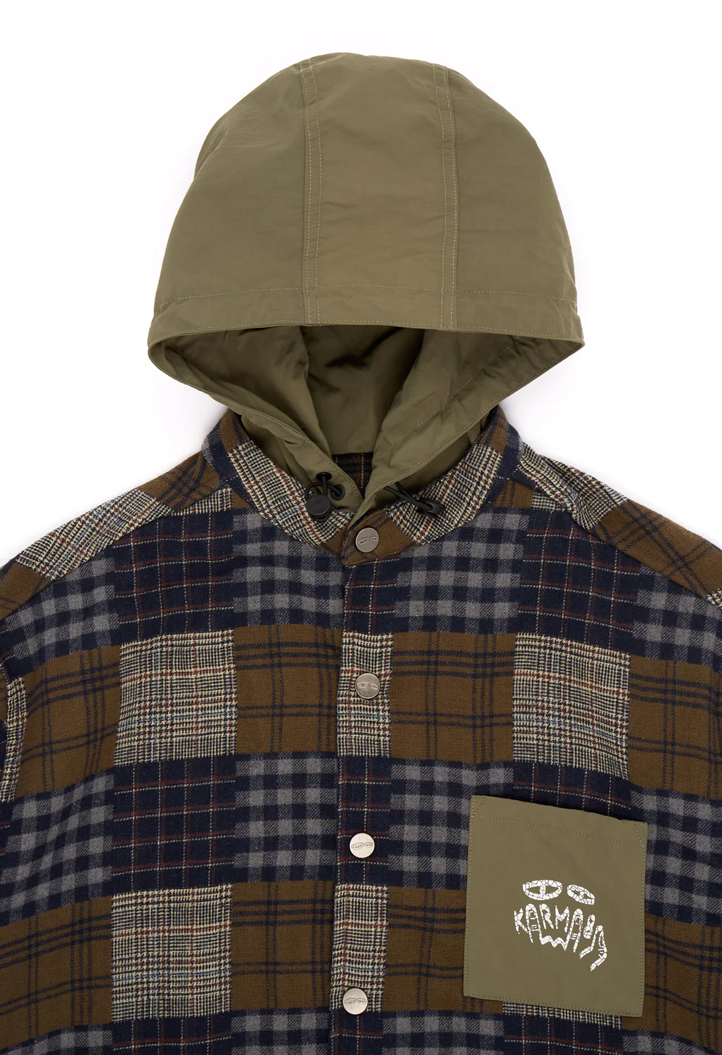 Karma8A Grip Hybrid Hooded Jacket - Khaki Green - Image 3