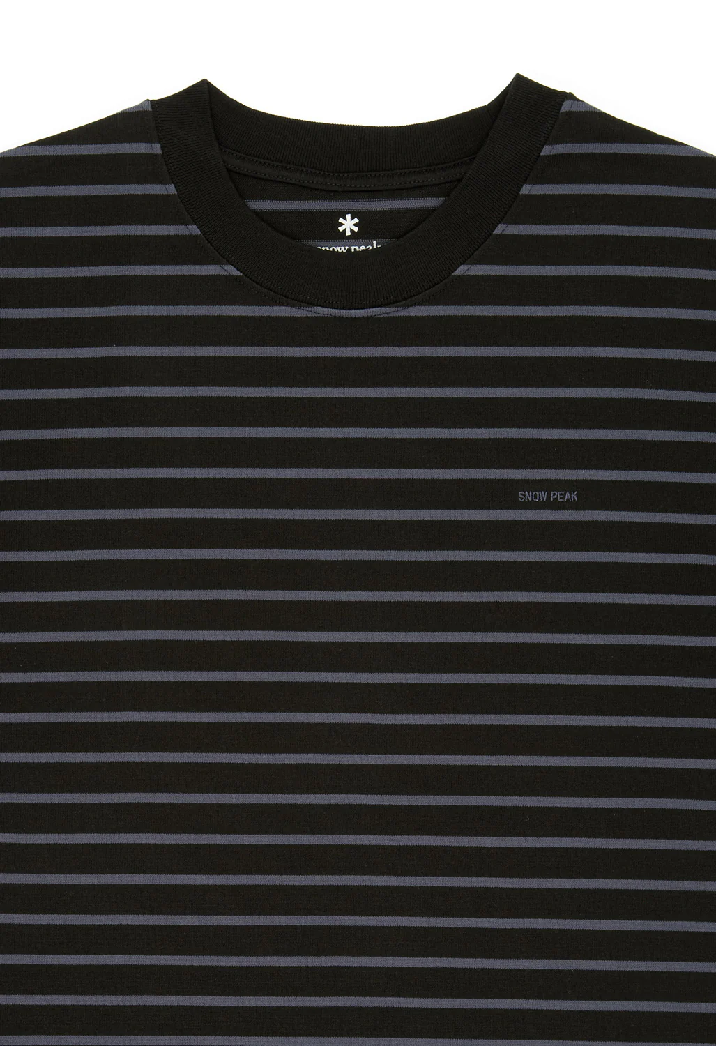Snow Peak Heavy Cotton Border T-Shirt - Black / Grey - Image 3