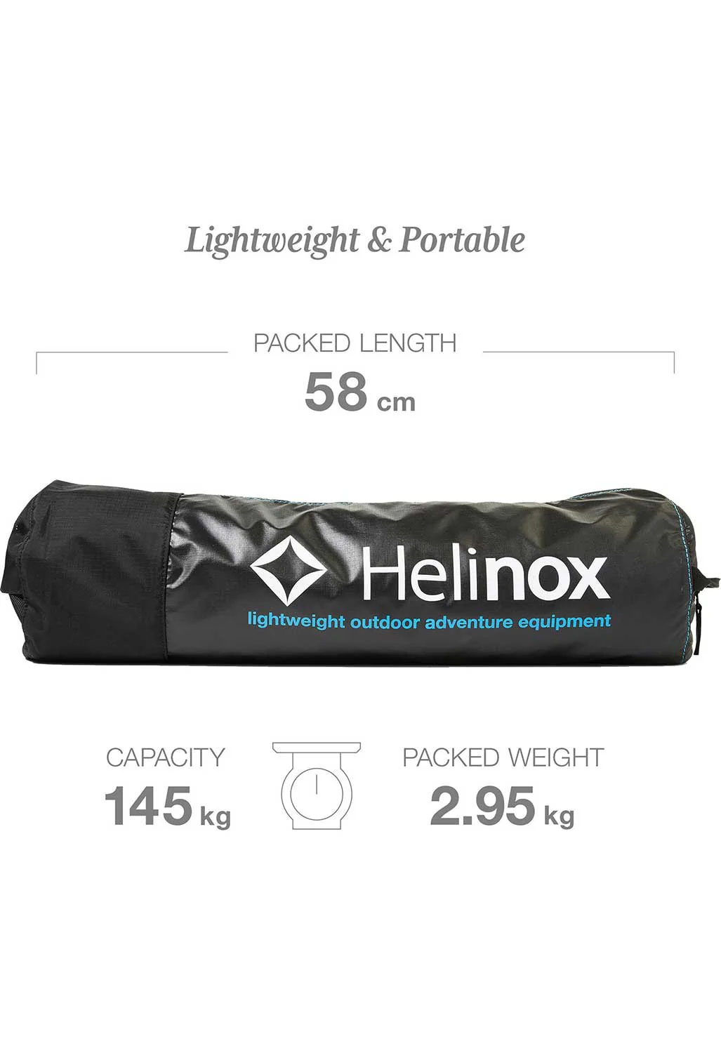 Helinox Cot Max Convertible Cot - Black/Blue - Image 8