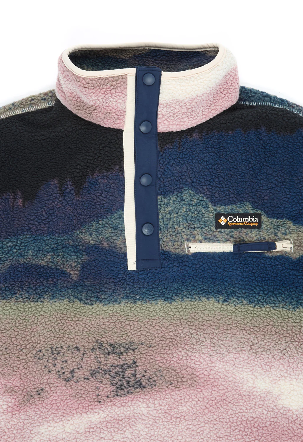 Columbia Helvetia II Printed Cropped Half Snap - Collegiate Navy Dolomites - Image 3