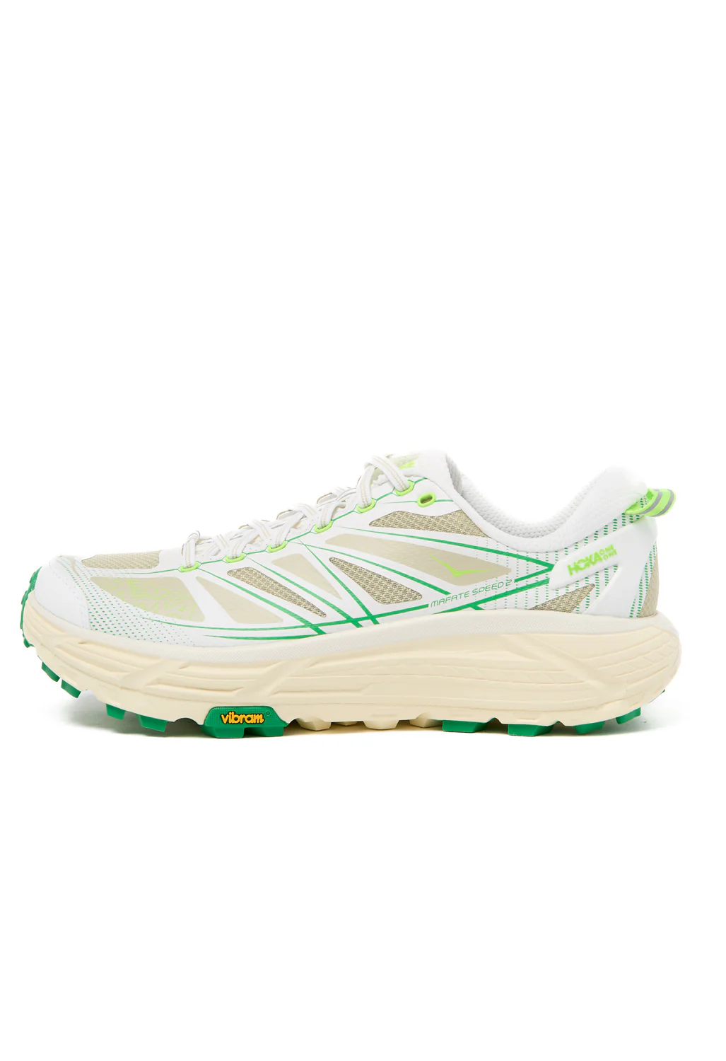 Hoka Mafate Speed 2 Trainers - White / Fresh Cut Grass