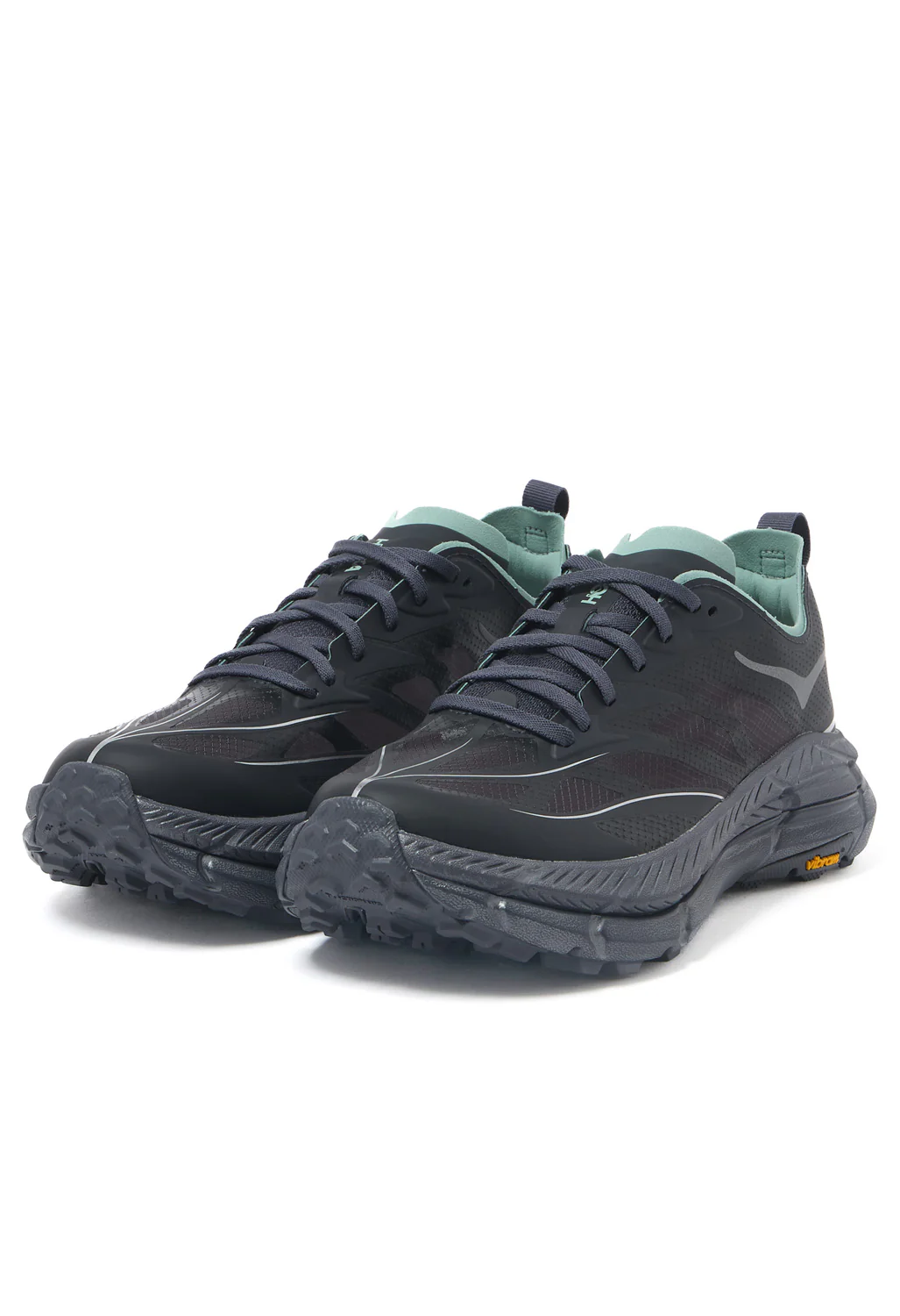 Hoka Mafate Speed 4 Lite Trainers - Charcoal Grey / Jade - Image 3