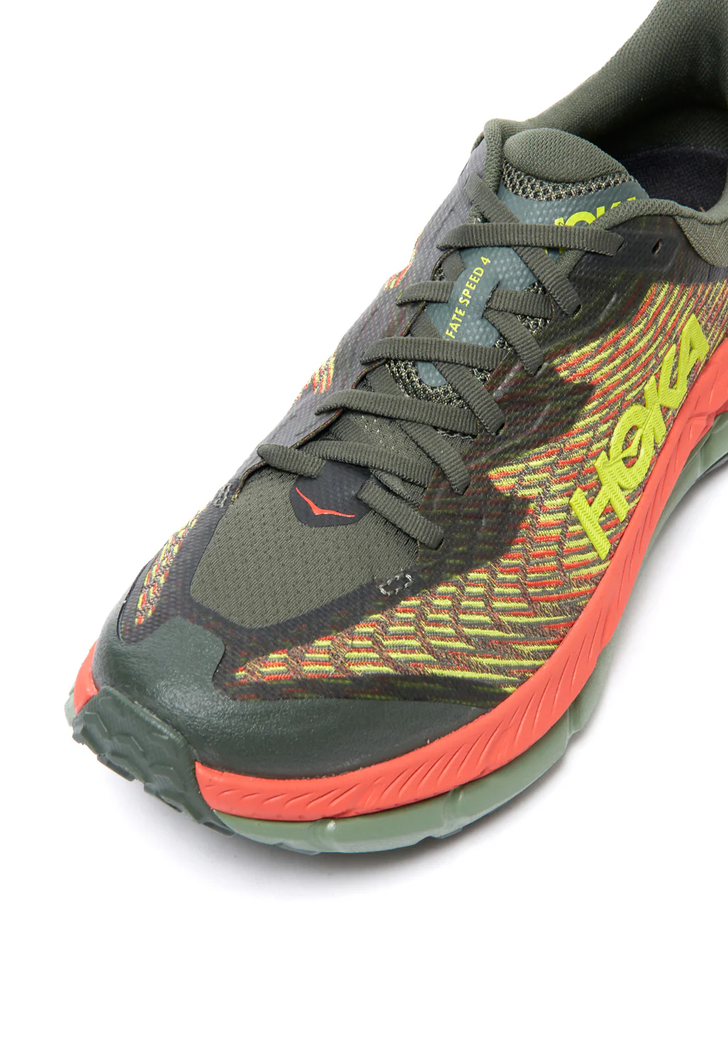 Hoka Mafate Speed 4 Men's Shoes - Thyme / Fiesta - Image 2