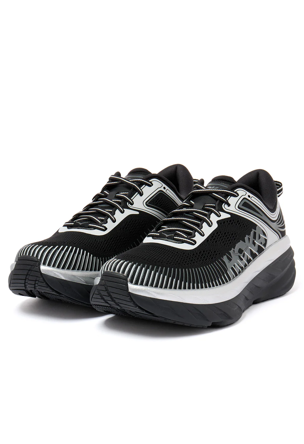 Hoka Men's Bondi 7 Trainers - Black / Stardust - Image 3