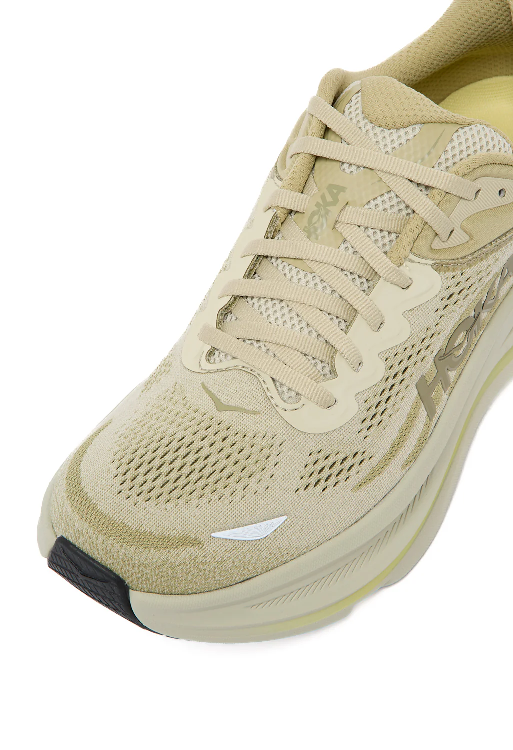 Hoka Men's Bondi 9 Trainers - Grassland / Oyster Mushroom - Image 2