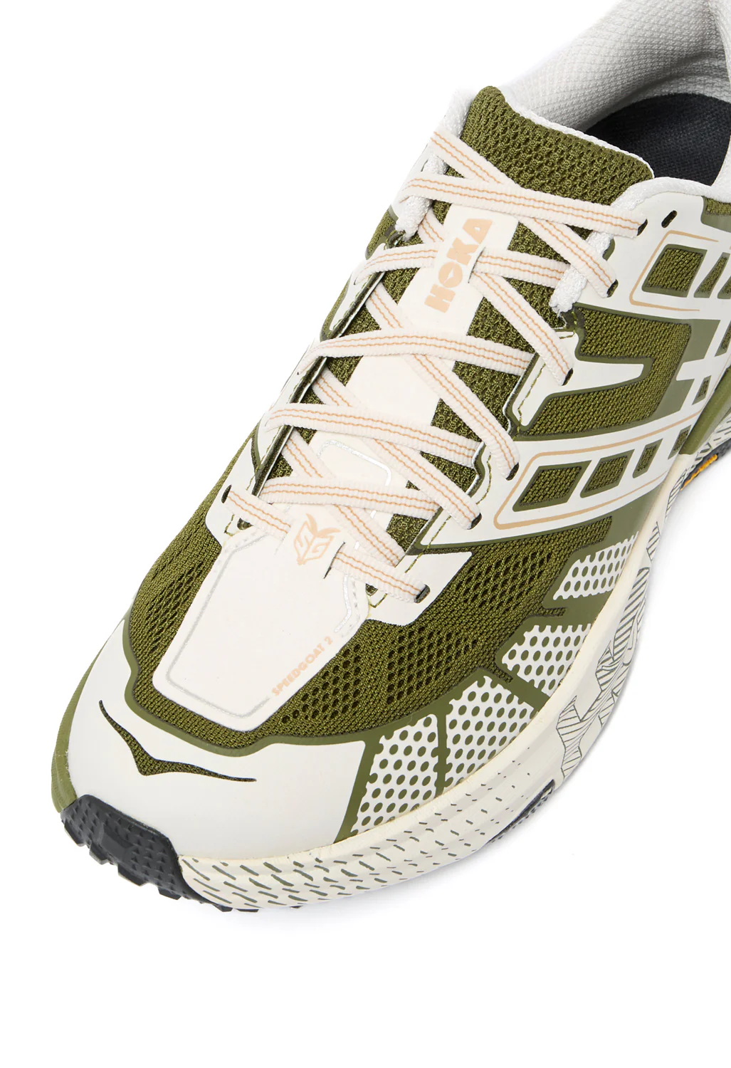 Hoka Speedgoat 2 Trainers - Moss Green / Rose Cream - Image 2